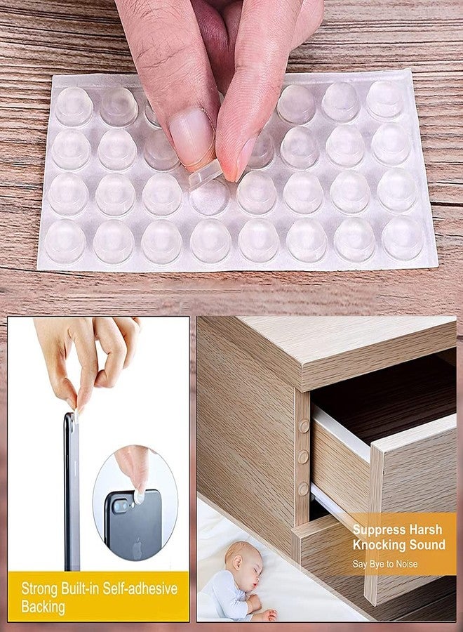 Fapiwen Cabinet Pads, 100Pcs Cabinet Bumpers Clear Cabinet Bumpers Soft Close Cabinet Clear Bumper Dots Rubber Cupboard Door Bumpers Used In Furniture Dampening Noise (8 * 3Mm) - Image 4